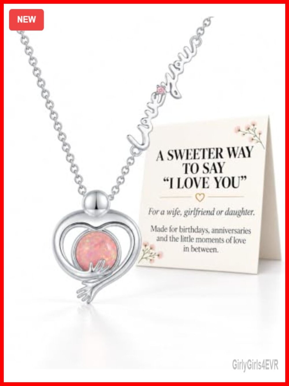 925 Sterling Silver Opal Heart Pendant Necklace Dainty Minimalist